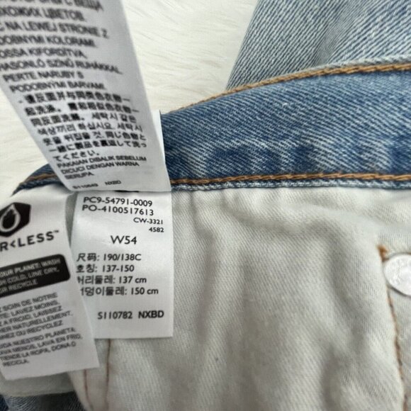 Levis 469 Raw Hem Loose Fit Blue Denim Jean Shorts 100% Cotton Mens Size 54 NEW - Picture 2 of 14